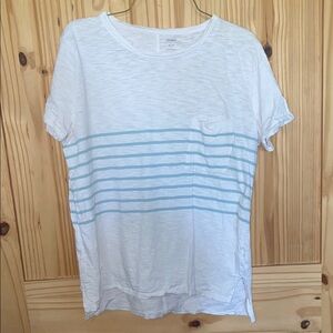 White and Blue Striped T-Shirt